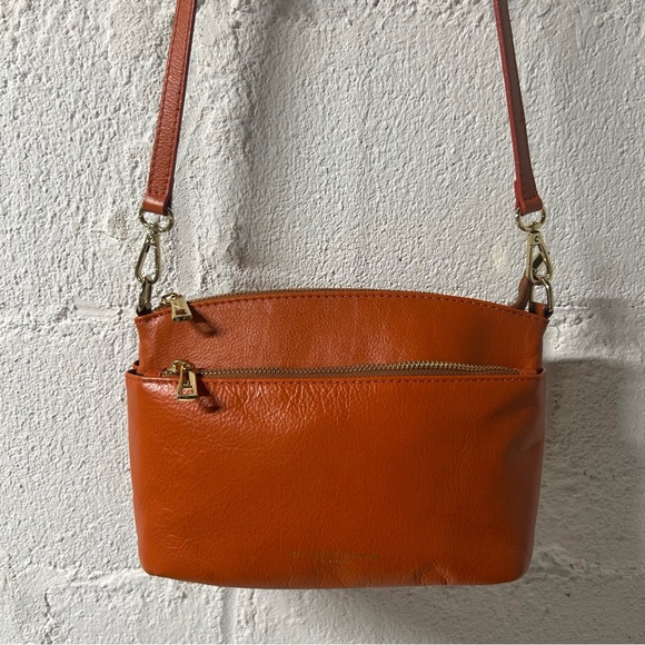 Divina Firenze Lilla Genuine Leather Crossbody Burnt Orange Handmade Bag Italy - Picture 1 of 13